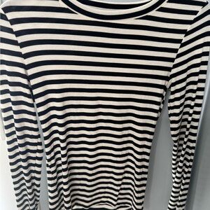 Striped Black and White Women's Top
